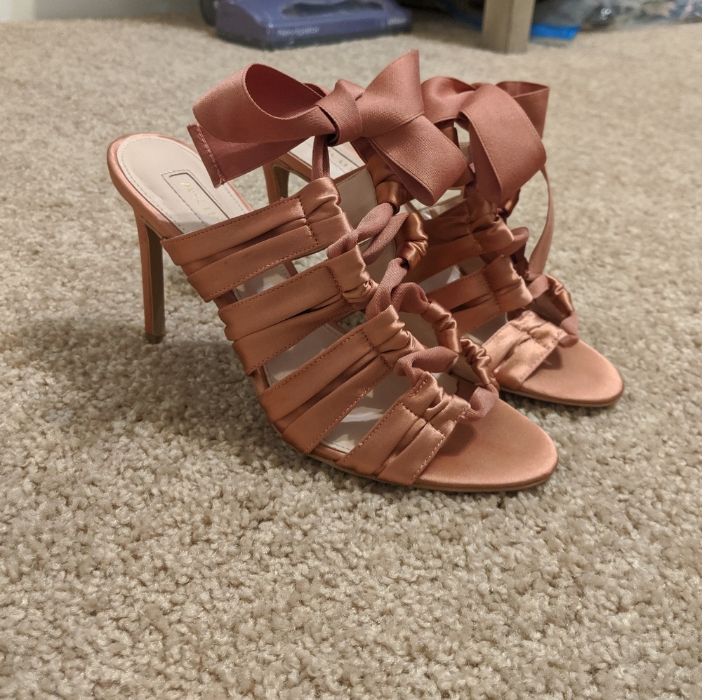 Adorable Deep Pink Heels with Satin Ribbon Detail
